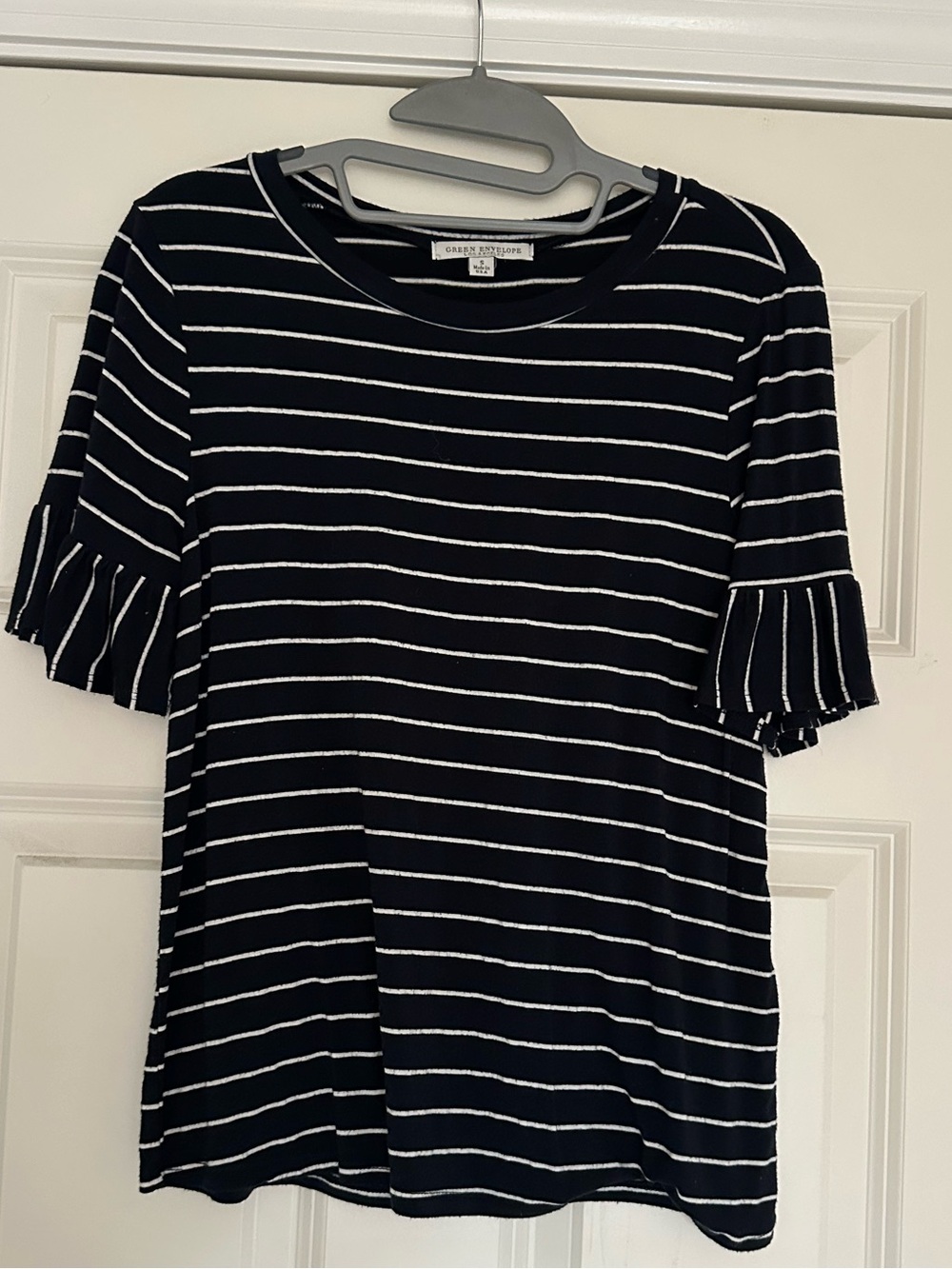 Green Envelope Ruffle Sleeve Tee